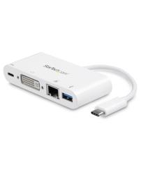 StarTech.com Adaptateur multiport USB-C - Power Delivery - DVI - GbE - USB 3.0